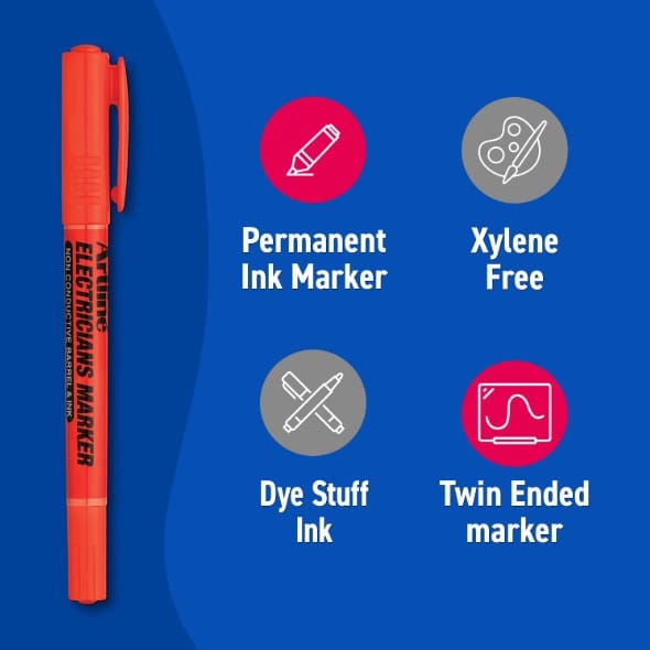 ปากกาเคมีช่างไฟฟ้า ARTLINE EKPR-ELFT 2 หัว 0.4-1.0 มม. สีส้ม_4